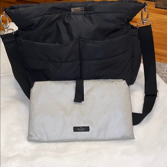 Kate Spade Adamson black nylon diaper bag